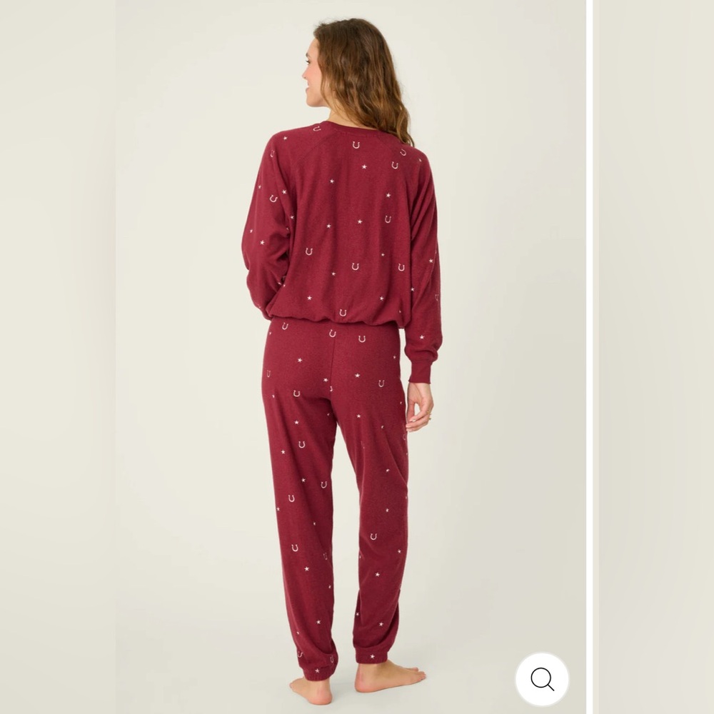 PJ Salvage Hold Your Horses Horseshoe Embroidered Fleece Lounge Set - Picture 2 of 2